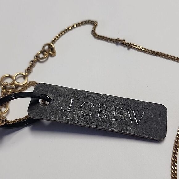 J. Crew Gold Necklace with Green Glass Gemstones - Picture 4 of 5